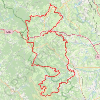 Cornes d'Urfé CDTE Loire GPS track, route, trail