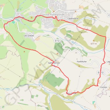 Sainte-Radegonde - Bouziniac GPS track, route, trail