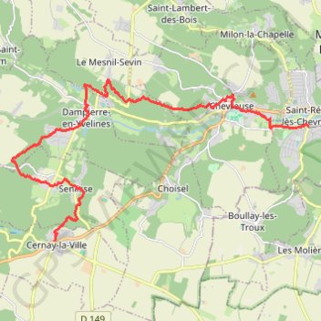 De Cernay-la-Ville à Saint-Rémy-lès-Chevreuse GPS track, route, trail