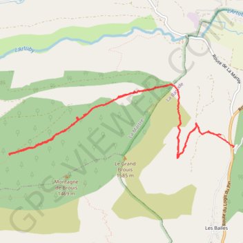 Le Grand Brouis panoramique GPS track, route, trail