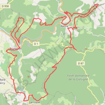 Les gorges de l'Aveyron GPS track, route, trail