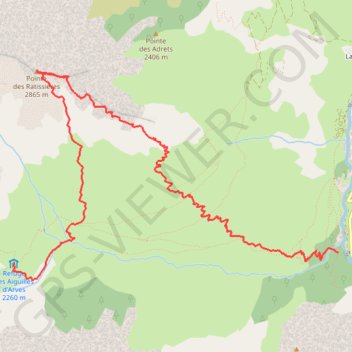 Bonnenuit - refuge des aiguilles d'Arves GPS track, route, trail