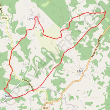 Jayac - Boucle d'En-Brousse GPS track, route, trail