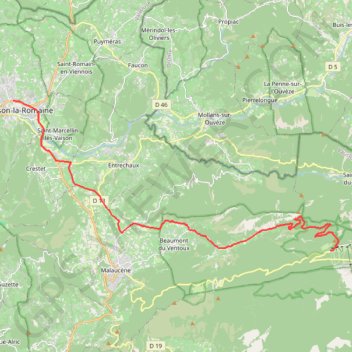 De Vaison la Romaine au Mont Serein GPS track, route, trail