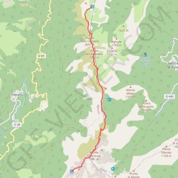 Du refuge de Prati au refuge d'Usciolu GPS track, route, trail