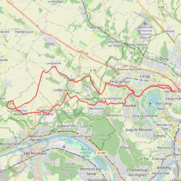 Cergy - Seraincourt - Tessancourt - Cergy GPS track, route, trail