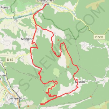 Châtillon en Diois, Miscon, Menglon (Drôme) GPS track, route, trail