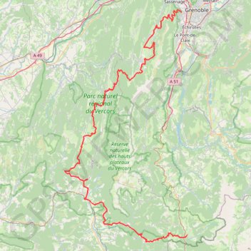 La Traversée du Vercors à VTT par les Chemins du Soleil (Grenoble - Lus) GPS track, route, trail