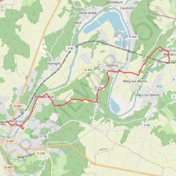 De la Ferté Sous Jouarre à Nanteuil sur Marne GPS track, route, trail