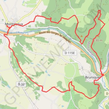 Montricoux-Bruniquel-Saint Maffre GPS track, route, trail