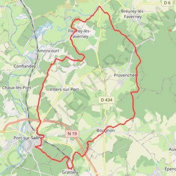 Port, Bougnon, Faverney, Villers GPS track, route, trail