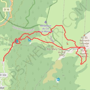 TR- Les MADRES GPS track, route, trail