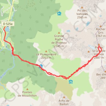 Grande Valloire par le col duTepey GPS track, route, trail