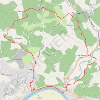 Fumel, randonnée entre Quercy et Périgord - Pays de la vallée du Lot GPS track, route, trail