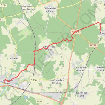 De Tournan en Brie a Mortcerf - rando vers la Marsange GPS track, route, trail