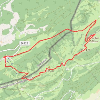 Le Suchet GPS track, route, trail