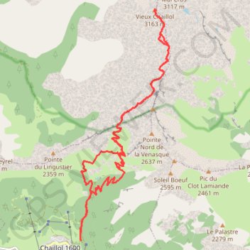 Le Vieux Chaillol - Par le Col de la Pisse GPS track, route, trail