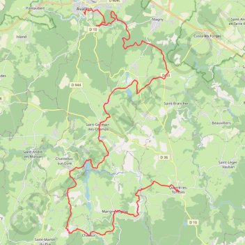 Avallon / Quarré-les-Tombes GPS track, route, trail
