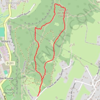 Chambéry - Boucle des Monts GPS track, route, trail