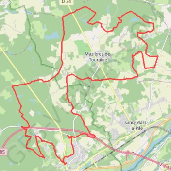 La Rando Gadoue - Langeais GPS track, route, trail