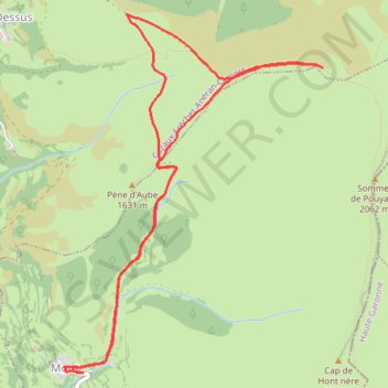 Cap de Peyrehicade à partir de Mont GPS track, route, trail