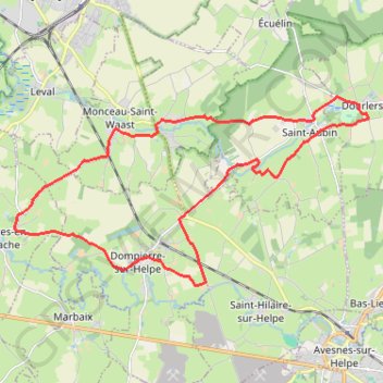 Moulins et Kiosque des deux Helpes - Dourlers (24km) GPS track, route, trail