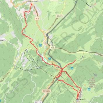 Marche nordique de la Transju'Trail GPS track, route, trail