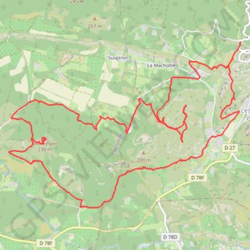 Les Baux de Provence et le Mont Paon GPS track, route, trail