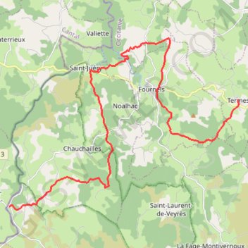 Tour de l'Aubrac - 07 - La Chaldette - Termes GPS track, route, trail