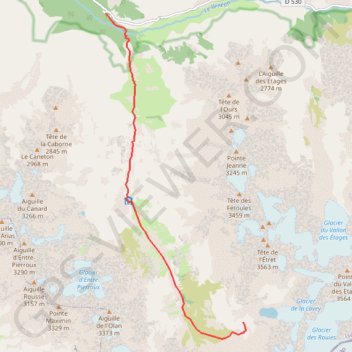 Lac des Rouies - vallon de la Lavey - Ecrins GPS track, route, trail
