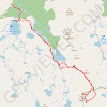 J2 Tuc de Ratera depuis Colomers (bivouac au Lac Long) GPS track, route, trail