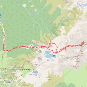 Pointe de Vaudaine depuis Casserousse (Belledonne) GPS track, route, trail