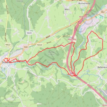 Stavelot 20 km Adeps GPS track, route, trail