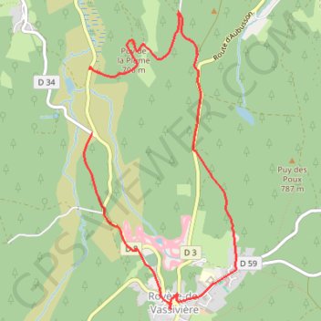 Royère de Vassivière, circuit des croix GPS track, route, trail