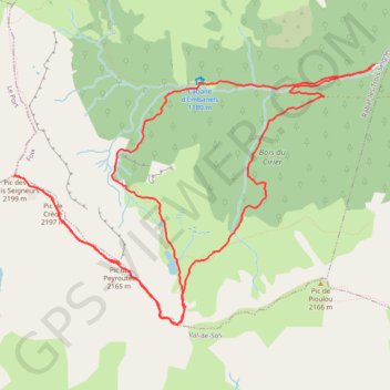 Pic des Trois Seigneurs et étang Bleu GPS track, route, trail