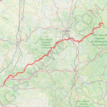 Libourne-Aubusson GPS track, route, trail