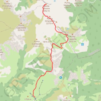 Monte Renosu au départ du Val d'Ese GPS track, route, trail