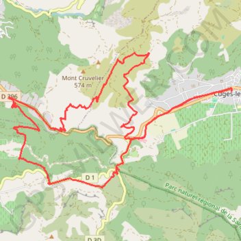 Cuges - Cruvelier sud GPS track, route, trail