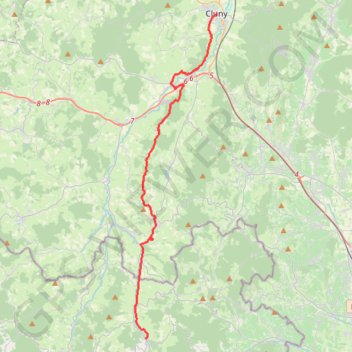 Cluny - Ouroux GPS track, route, trail