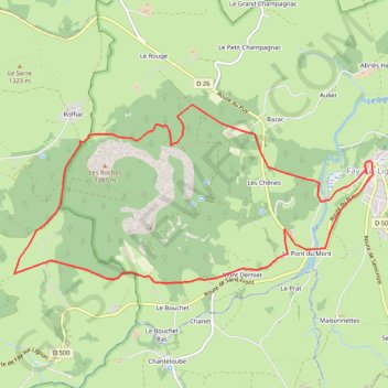 Mezenc et Loire sauvage - Détour en sous-bois à travers les Roches GPS track, route, trail