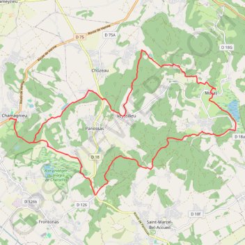 Rando des Étangs - Chamagnieu GPS track, route, trail