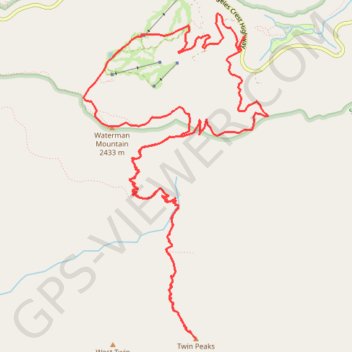 Twin Peaks via Mount Waterman Loop GPS track, route, trail