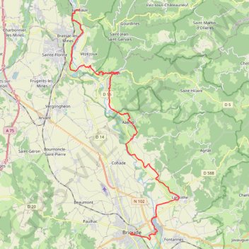 La Via Arverna (Jumeaux - Brioude) GPS track, route, trail