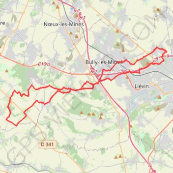 Loos, Gué de Caucourt [public] (46,9 Km) GPS track, route, trail
