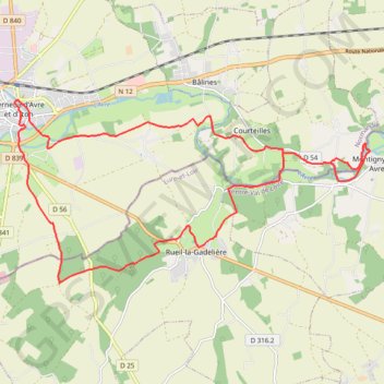 Entre France et Normandie - Verneuil-sur-Avre GPS track, route, trail