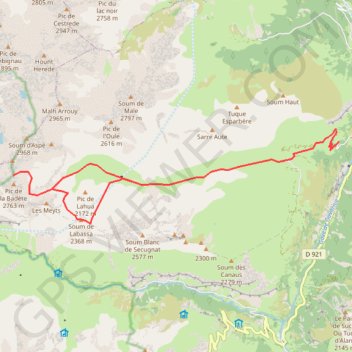 Brèche de Béou Corn et soum de Labassa par la vallée d'Aspé GPS track, route, trail