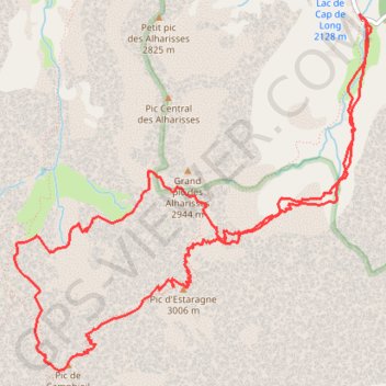 Estaragne Campbiel col d'Estaragne GPS track, route, trail