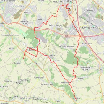 TERRIL NOEUX LES MINES -FRESNICOURT -ST ELOI GPS track, route, trail