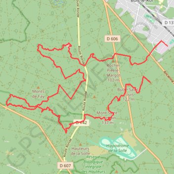 Fontainebleau Rocher Cuvier GPS track, route, trail