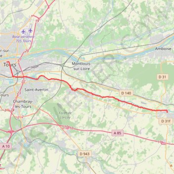 10 Tours-Bléré: 28.20 km GPS track, route, trail